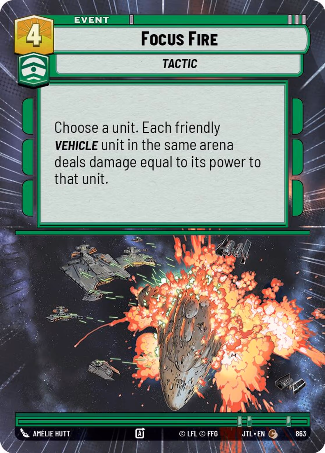 Focus Fire JTL-863 Hyperspace Foil Star Wars Unlimited card