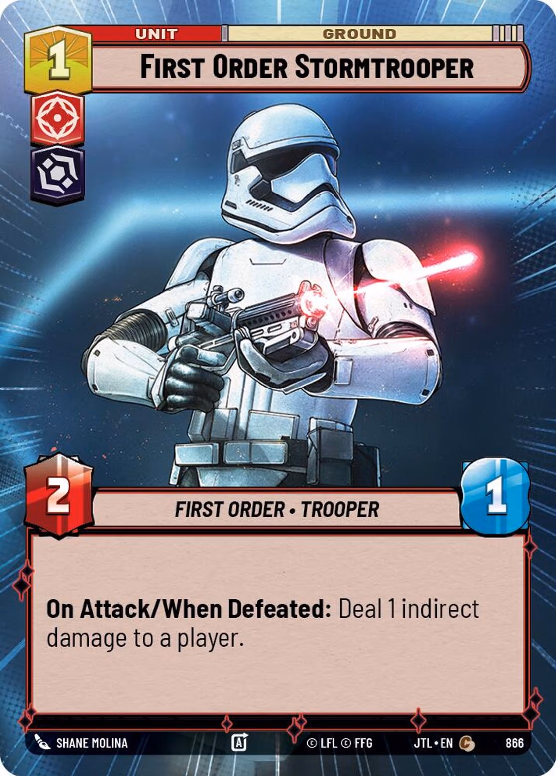 First Order Stormtrooper JTL-866 Hyperspace Foil Star Wars Unlimited card