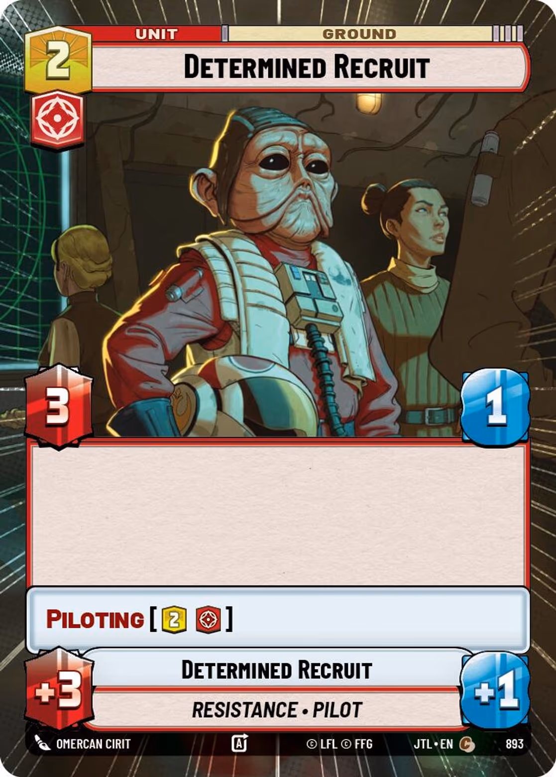 Determined Recruit JTL-893 Hyperspace Foil Star Wars Unlimited card