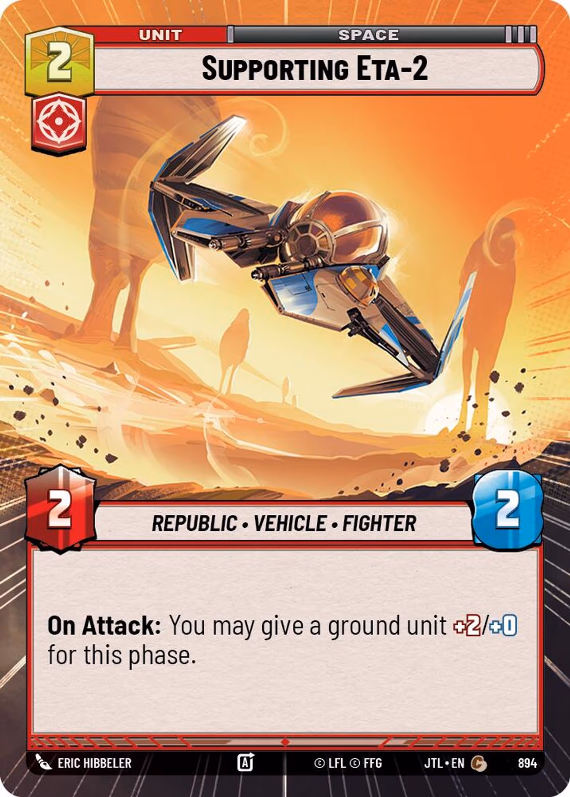 Supporting Eta-2 JTL-894 Hyperspace Foil Star Wars Unlimited card