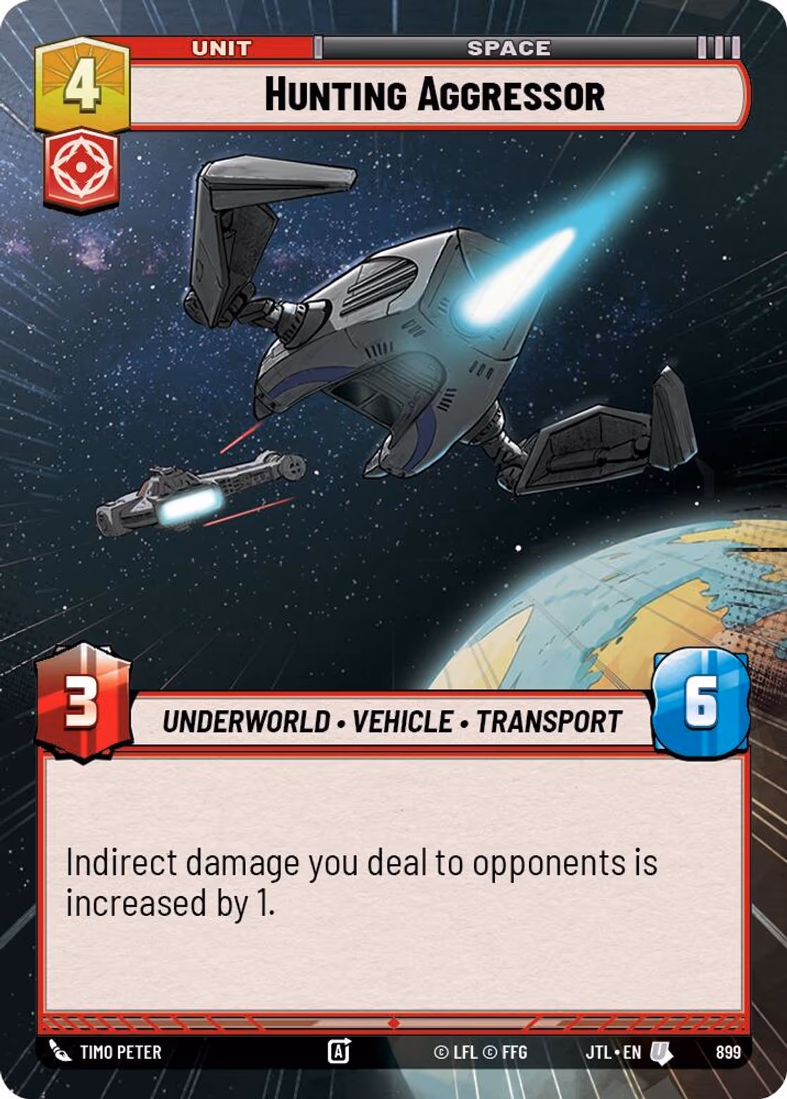 Hunting Aggressor JTL-899 Hyperspace Foil Star Wars Unlimited card