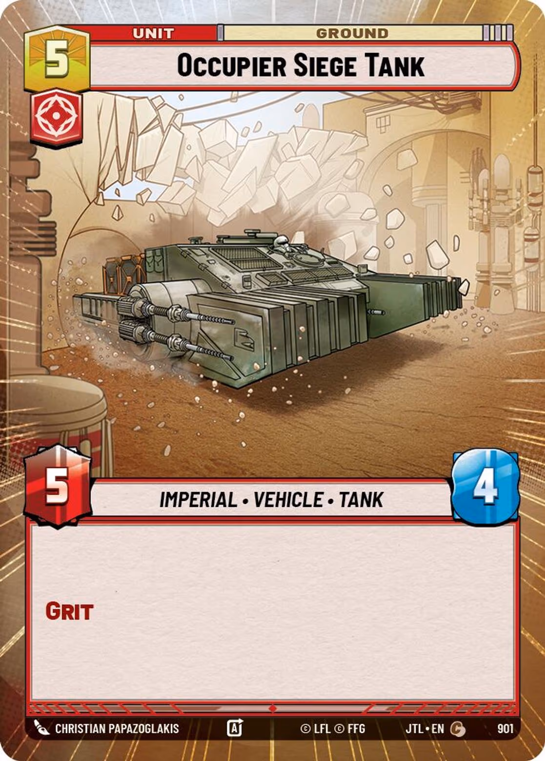 Occupier Siege Tank JTL-901 Hyperspace Foil Star Wars Unlimited card