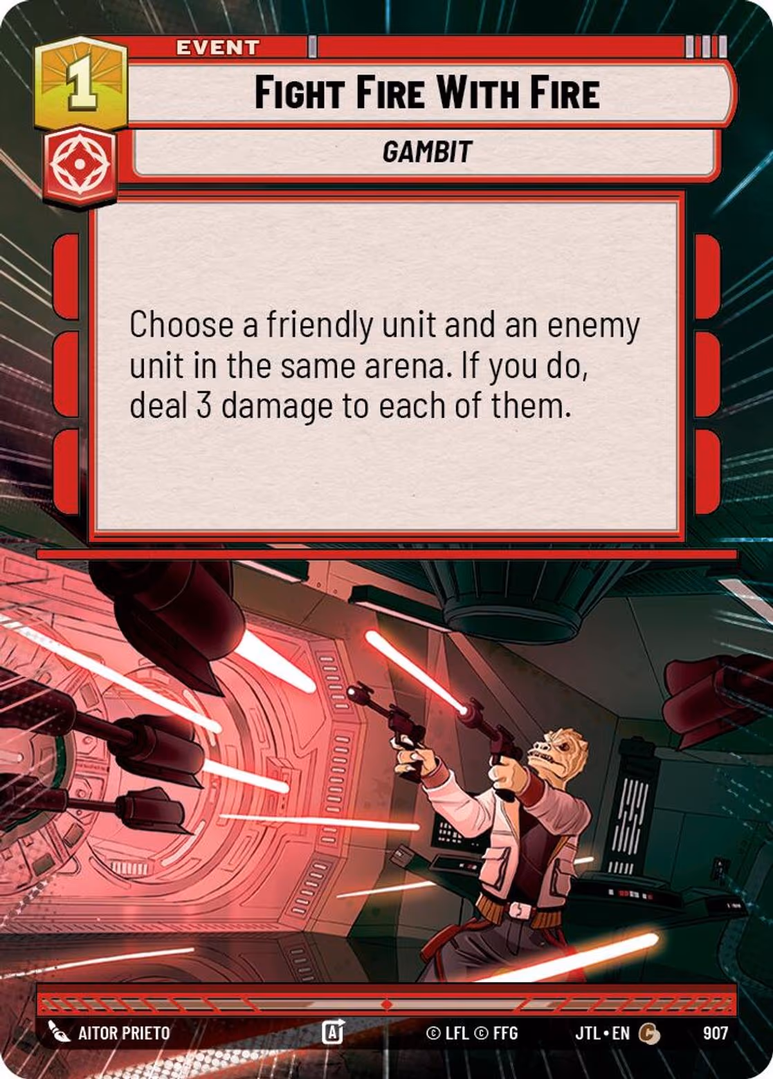 Fight Fire With Fire JTL-907 Hyperspace Foil Star Wars Unlimited card