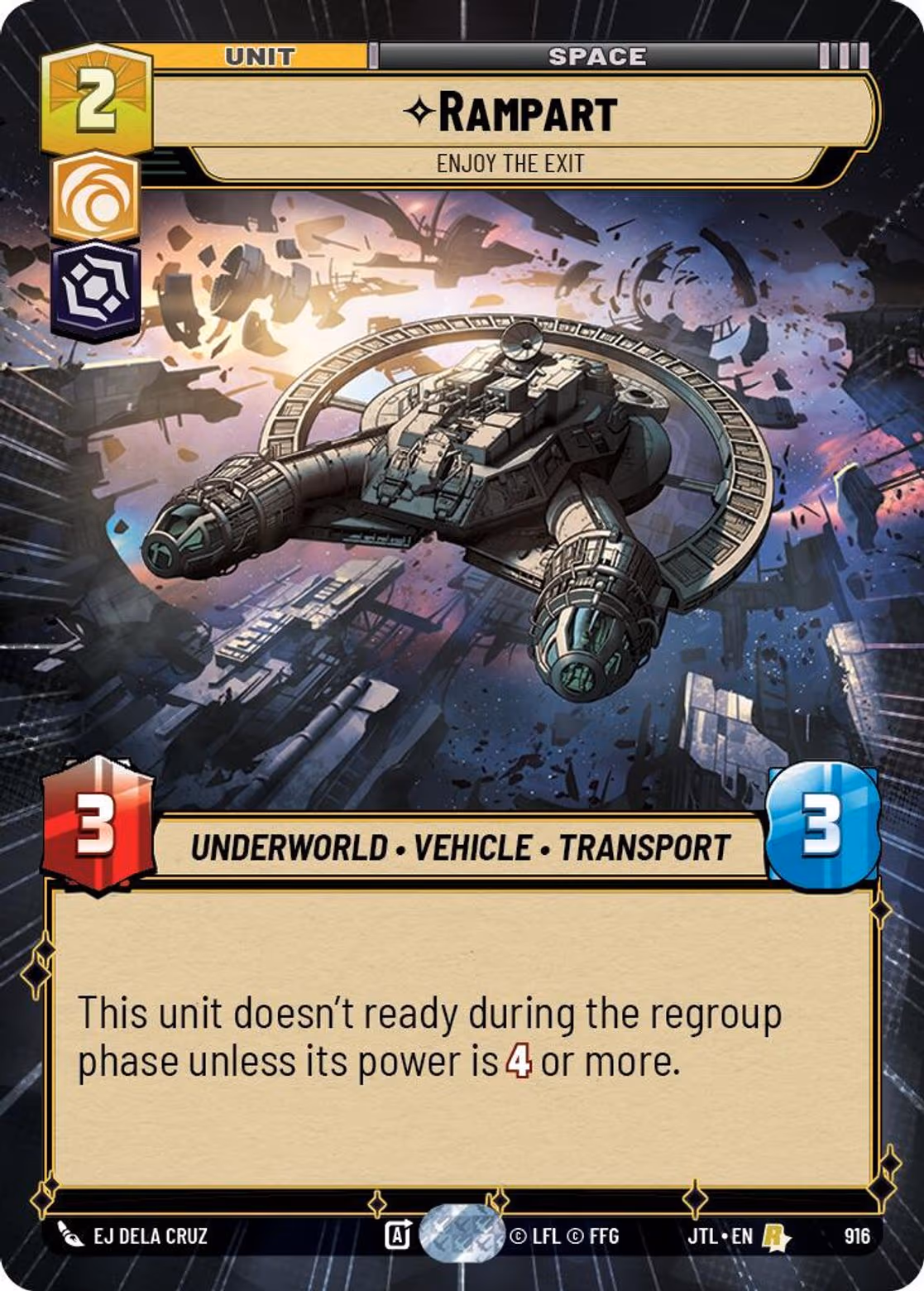 Rampart - Enjoy the Exit JTL-916 Hyperspace Foil Star Wars Unlimited card