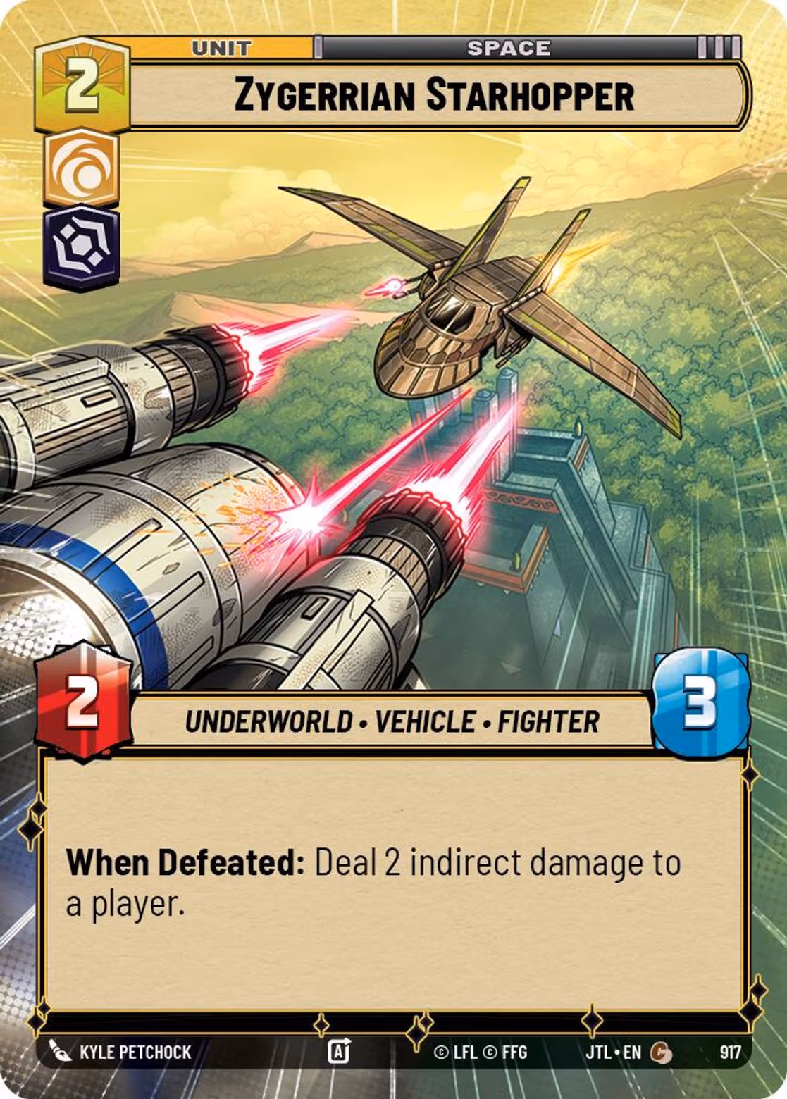 Zygerrian Starhopper JTL-917 Hyperspace Foil Star Wars Unlimited card