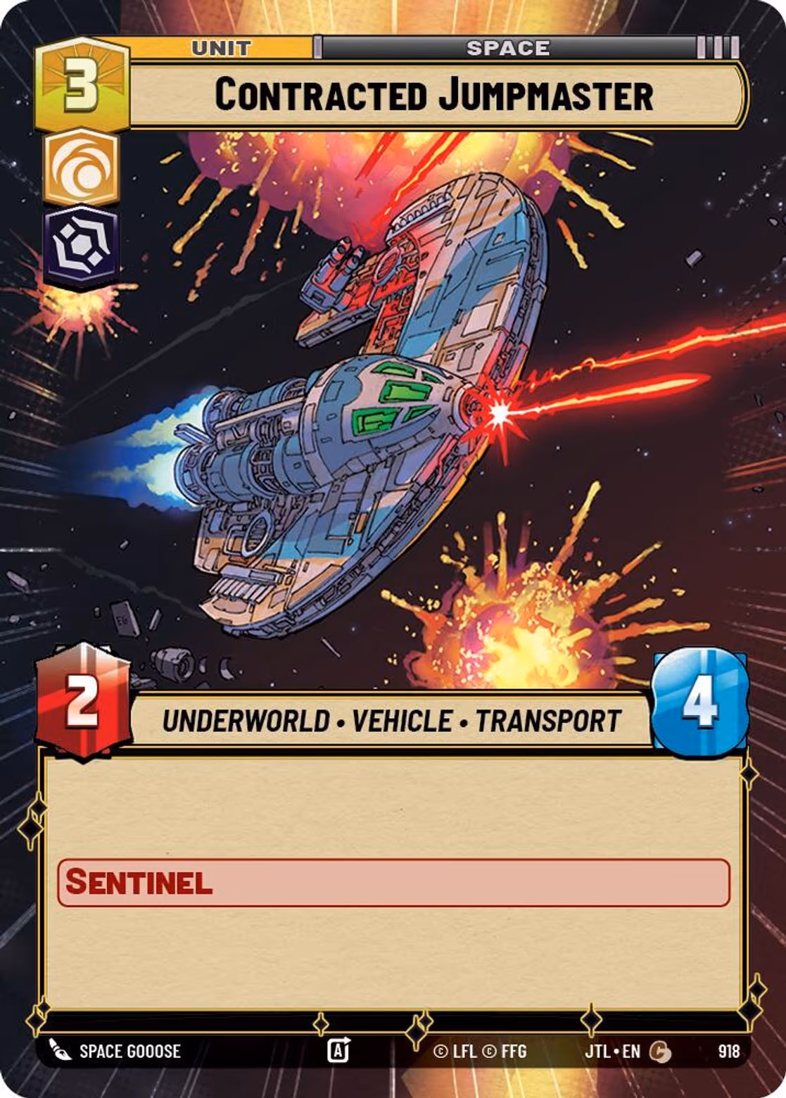 Contracted Jumpmaster JTL-918 Hyperspace Foil Star Wars Unlimited card