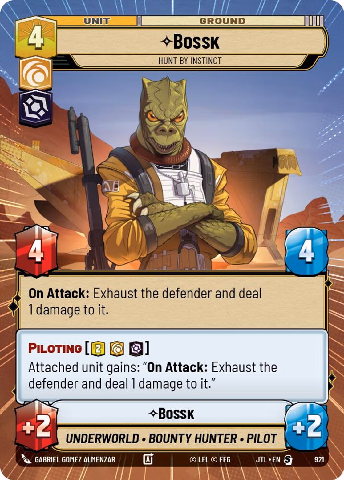 Bossk - Hunt By Instinct JTL-921 Hyperspace Foil Star Wars Unlimited card