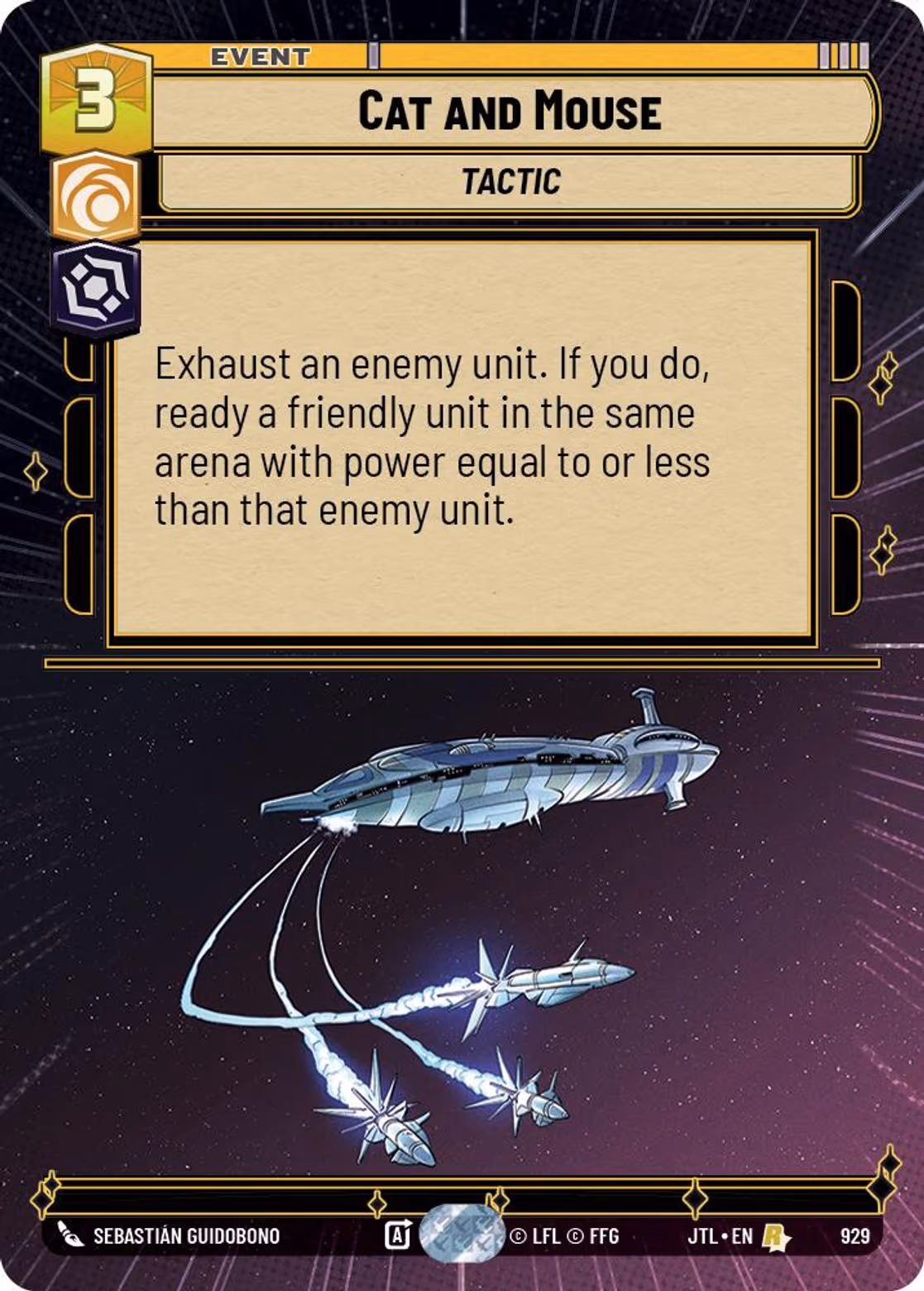 Cat and Mouse JTL-929 Hyperspace Foil Star Wars Unlimited card