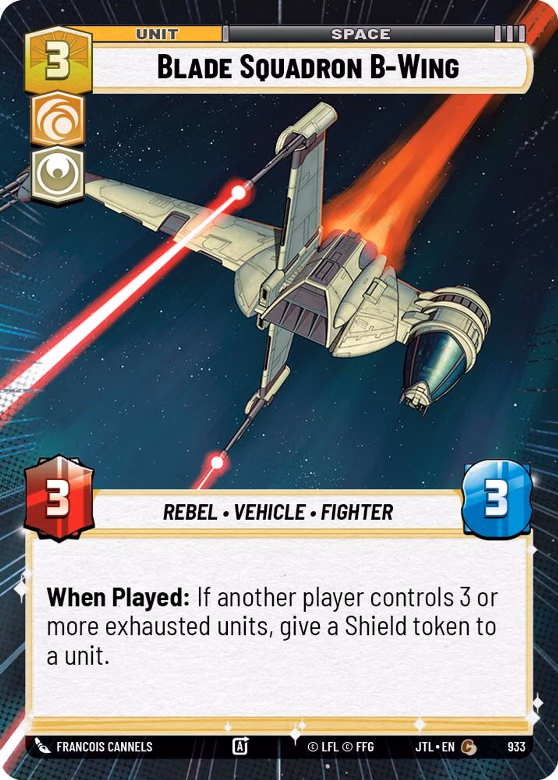 Blade Squadron B-Wing JTL-933 Hyperspace Foil Star Wars Unlimited card