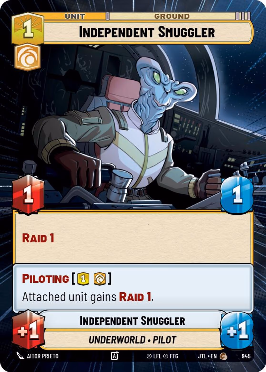 Independent Smuggler JTL-945 Hyperspace Foil Star Wars Unlimited card