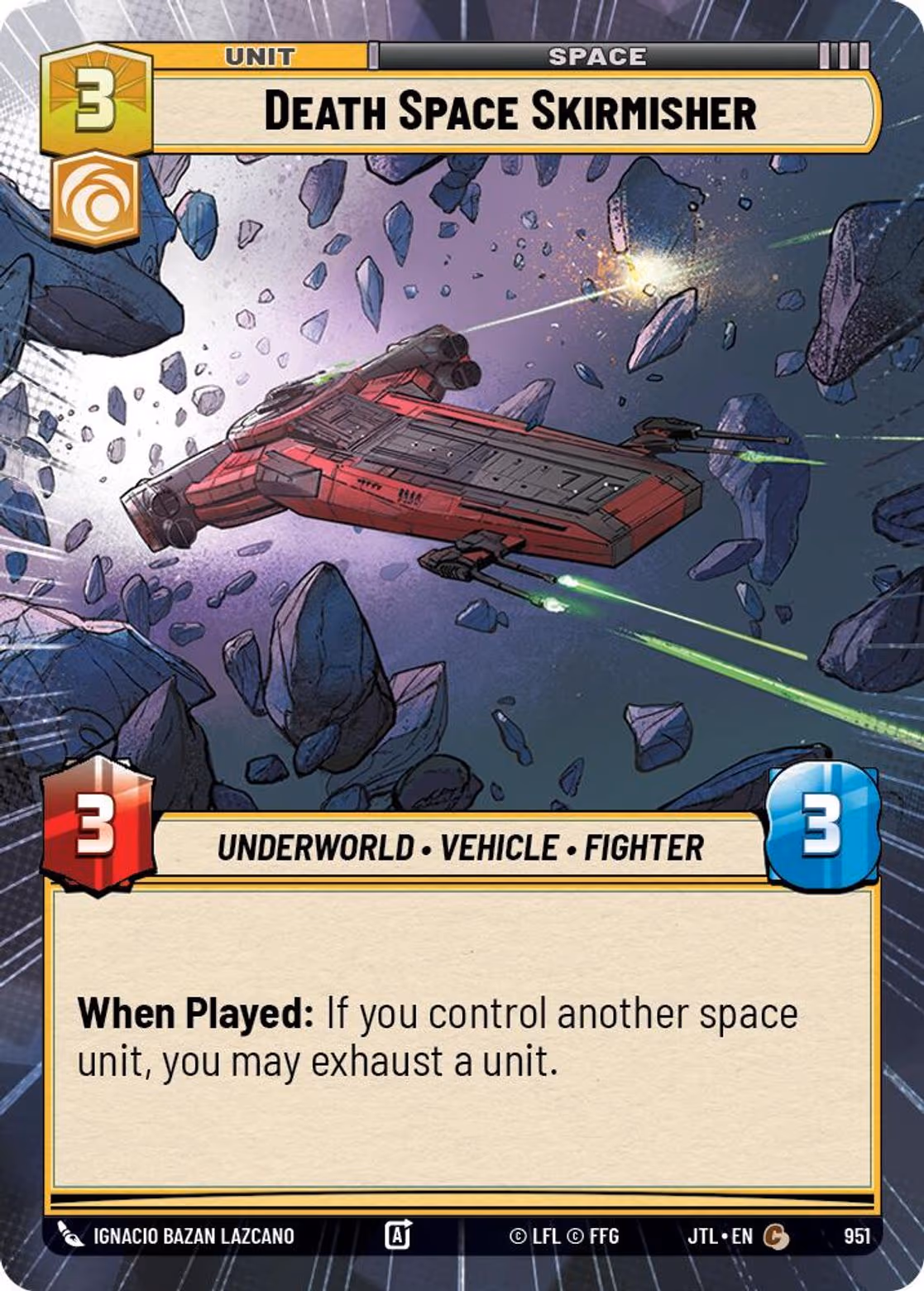 Death Space Skirmisher JTL-951 Hyperspace Foil Star Wars Unlimited card