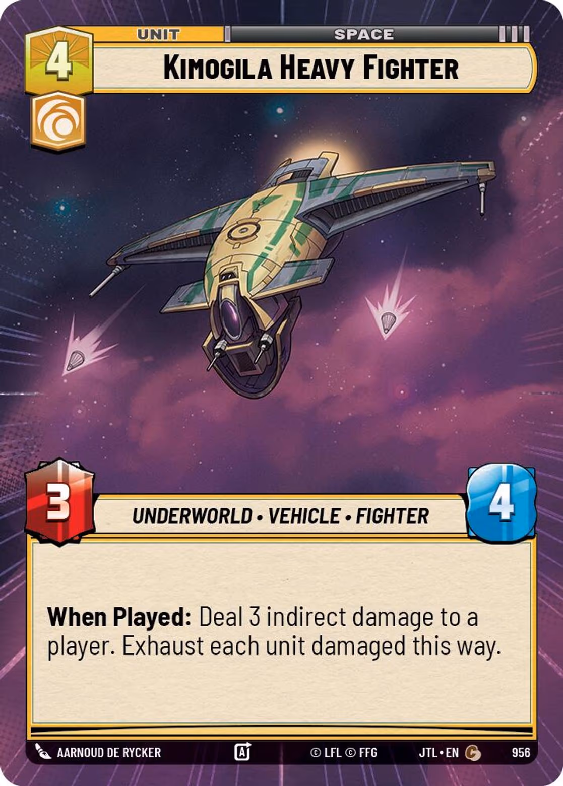Kimoglia Heavy Fighter JTL-956 Hyperspace Foil Star Wars Unlimited card