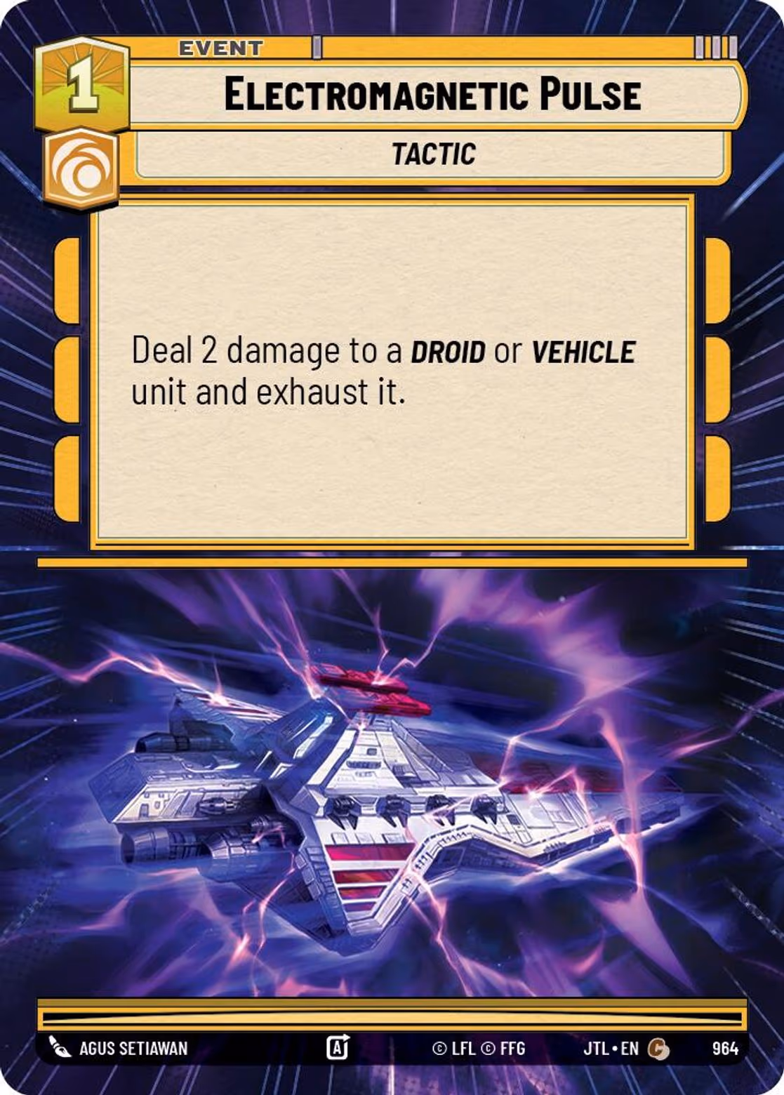 Electromagnetic Pulse JTL-964 Hyperspace Foil Star Wars Unlimited card