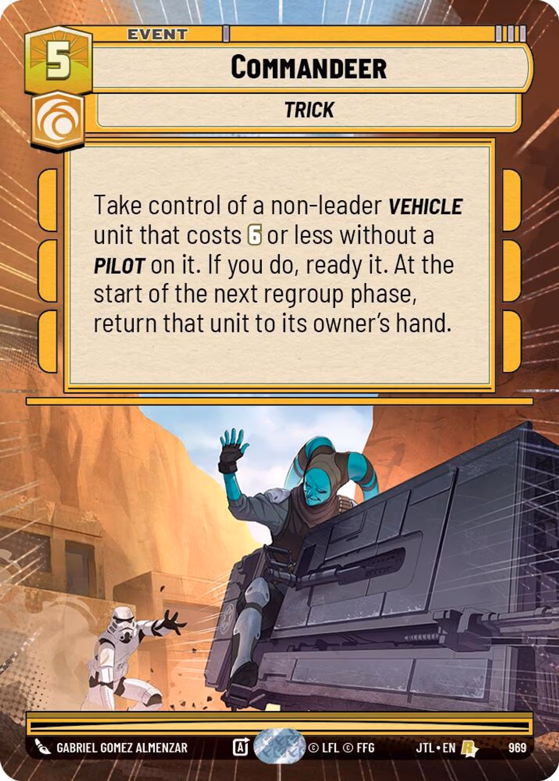 Commandeer JTL-969 Hyperspace Foil Star Wars Unlimited card