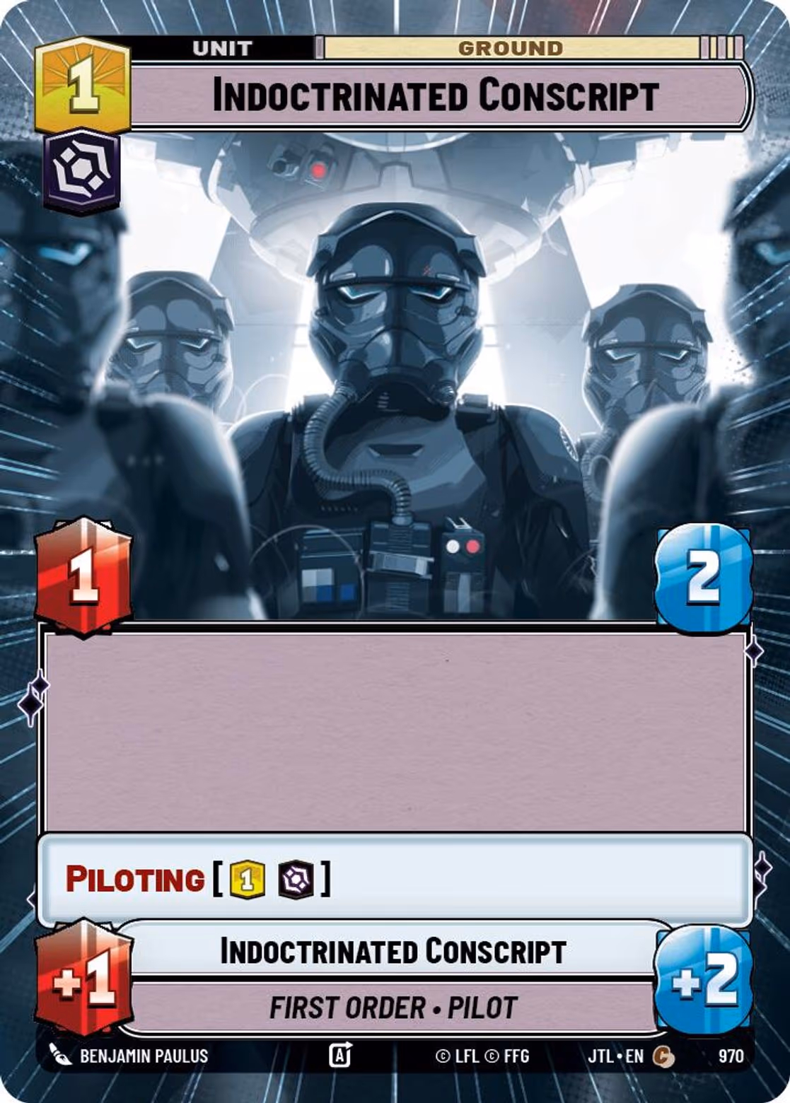 indoctrinated Conscript JTL-970 Hyperspace Foil Star Wars Unlimited card