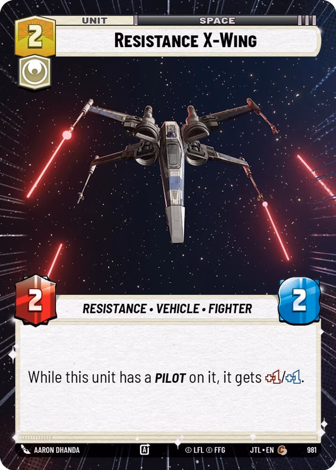 Resistance X-Wing JTL-981 Hyperspace Foil Star Wars Unlimited card