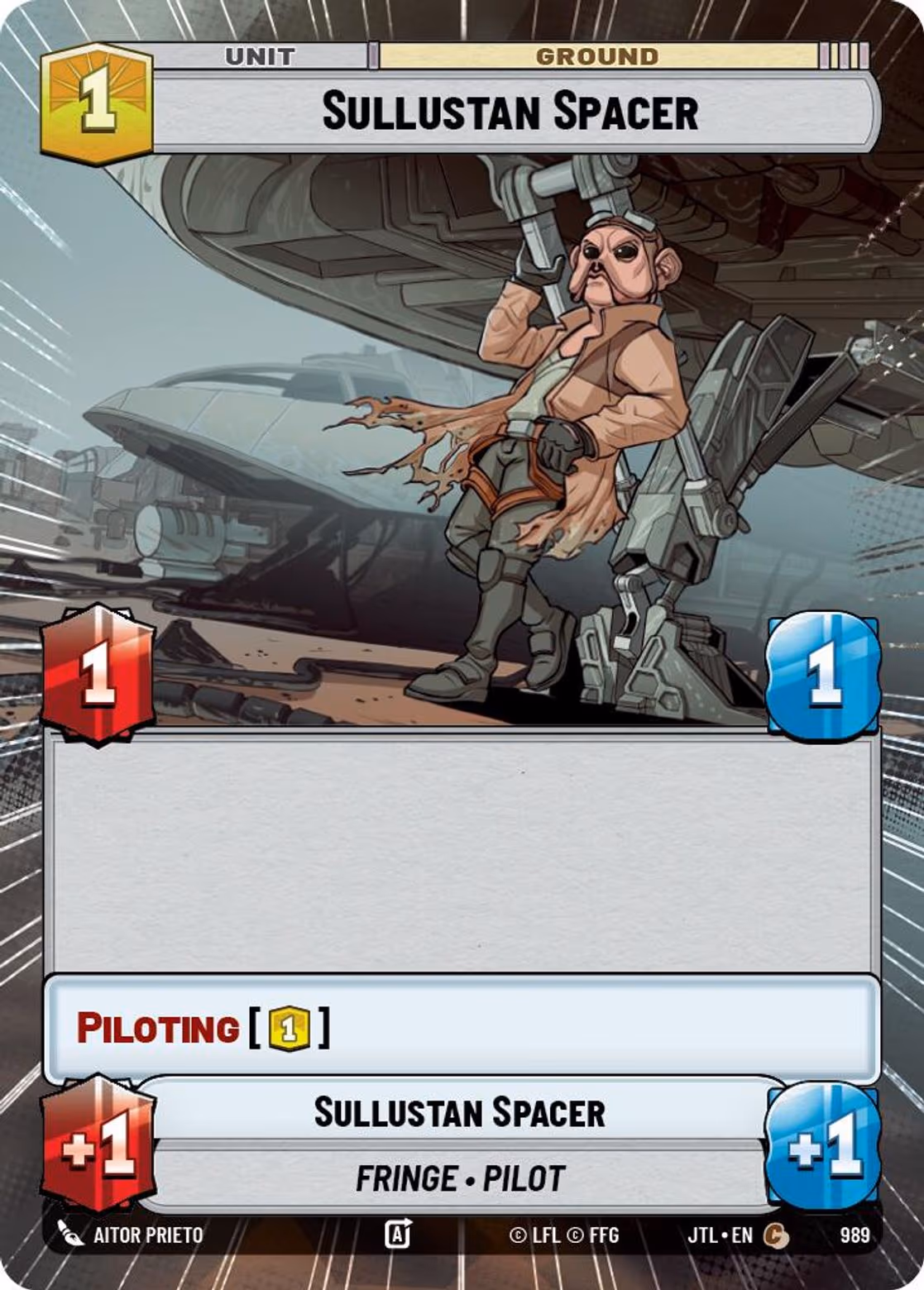 Sullustan Spacer JTL-989 Hyperspace Foil Star Wars Unlimited card