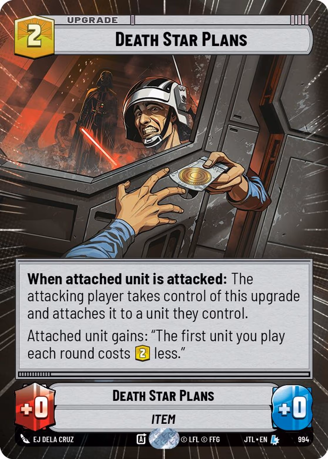 Death Star Plans JTL-994 Hyperspace Foil Star Wars Unlimited card