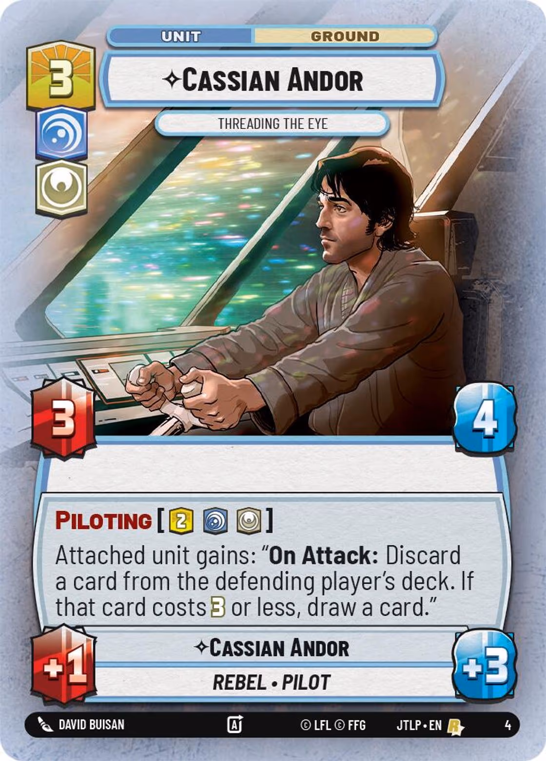 Cassian Andor - Threading the Eye JTLOP-04 Star Wars Unlimited card