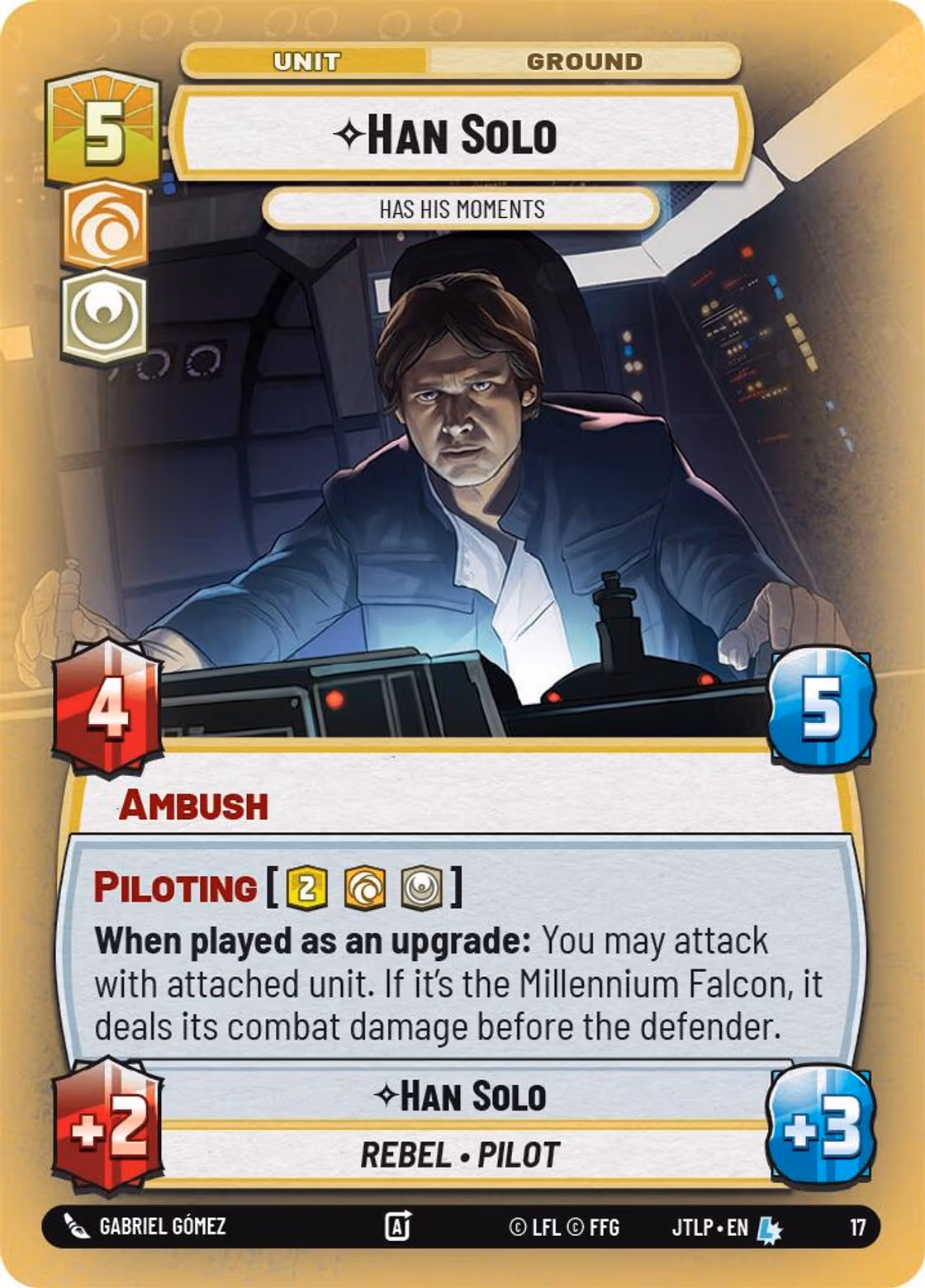 Han Solo - Has His Moments JTLOP-17 Star Wars Unlimited card