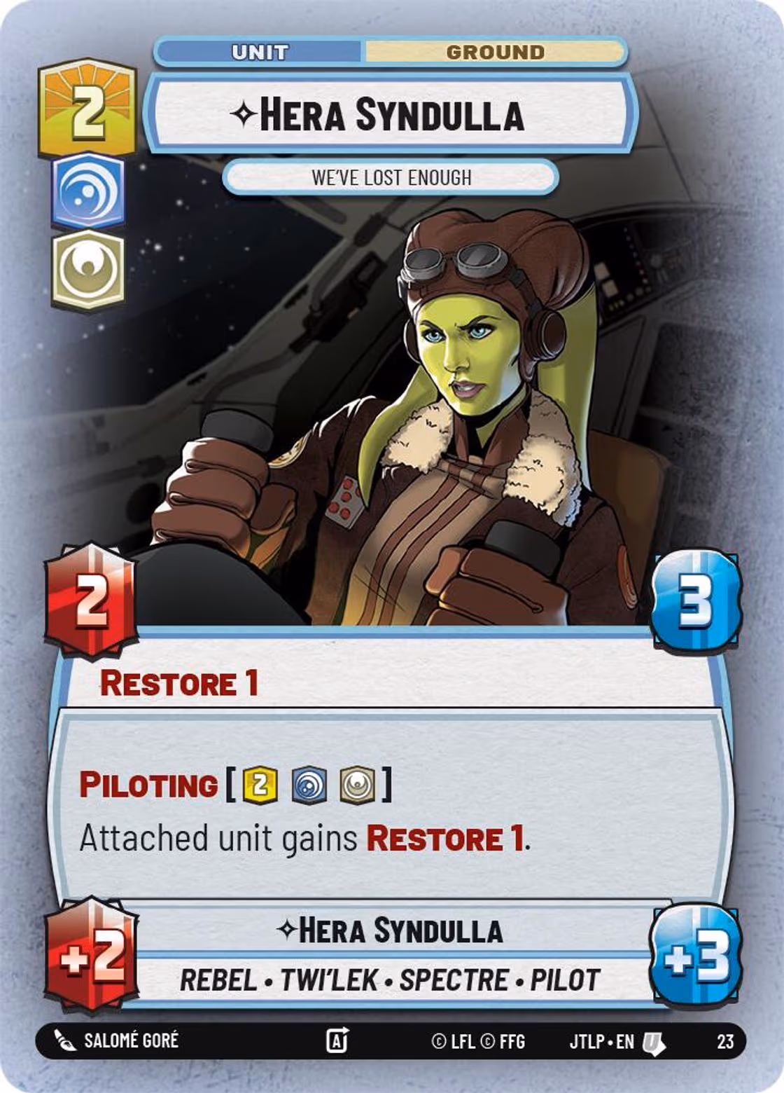 Hera Syndulla - We've Lost Enough JTLOP-23 OP Promo Foil Star Wars Unlimited card