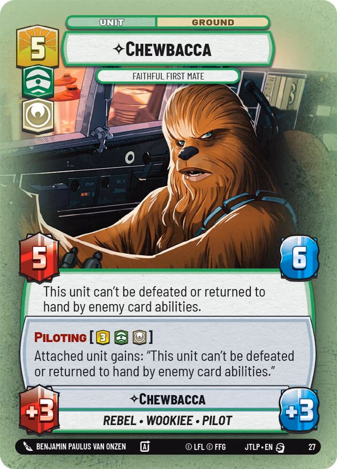 Chewbacca - Faithful First Mate JTLOP-27 OP Promo Foil Star Wars Unlimited card