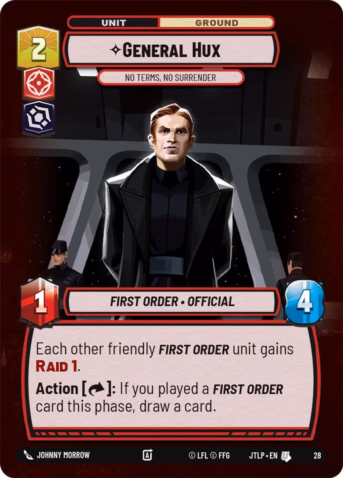 General Hux - No Terms, No Surrender JTLOP-28 OP Promo Foil Star Wars Unlimited card