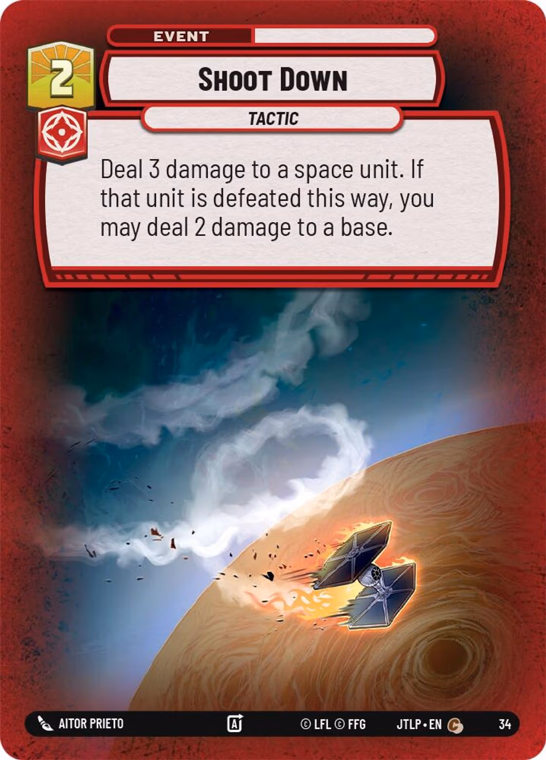 Shoot Down JTLOP-34 OP Promo Foil Star Wars Unlimited card