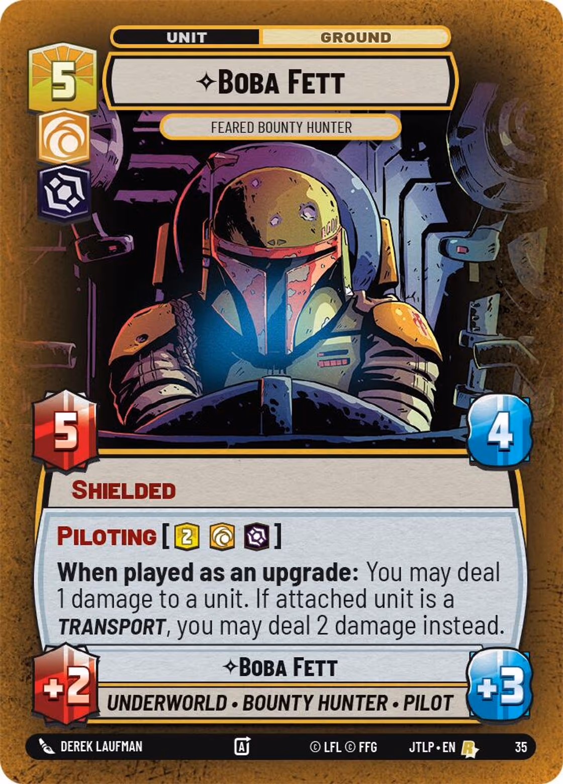 Boba Fett - Feared Bounty Hunter JTLOP-35 OP Promo Foil Star Wars Unlimited card