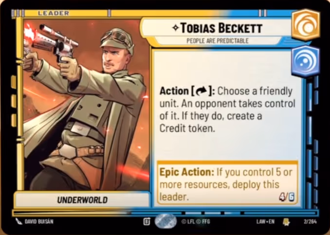 Tobias Beckett - People are Predictable LAW-002 Star Wars Unlimited card