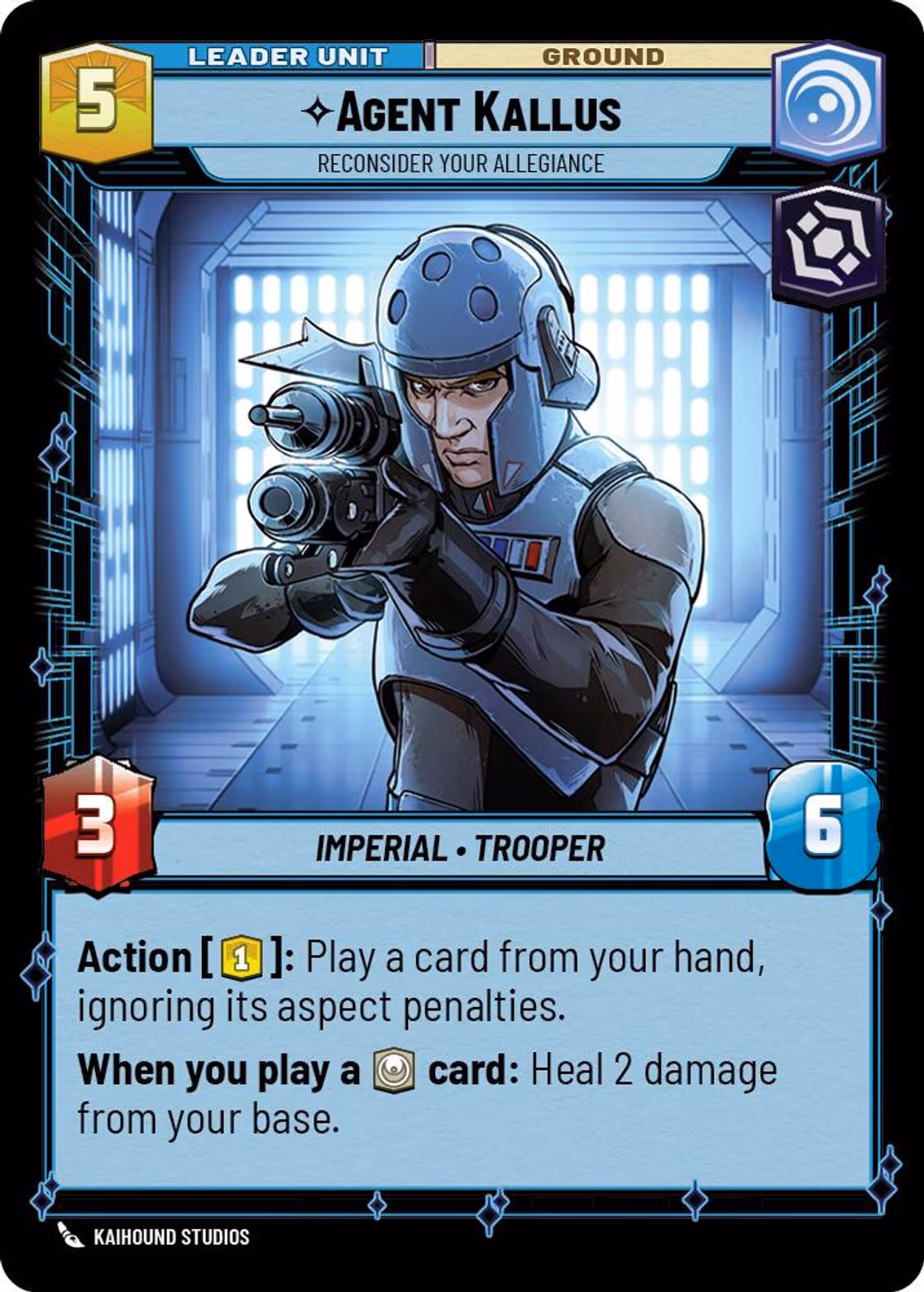 Agent Kallus - Reconsider Your Allegiance LAW-003 Star Wars Unlimited card (back face)