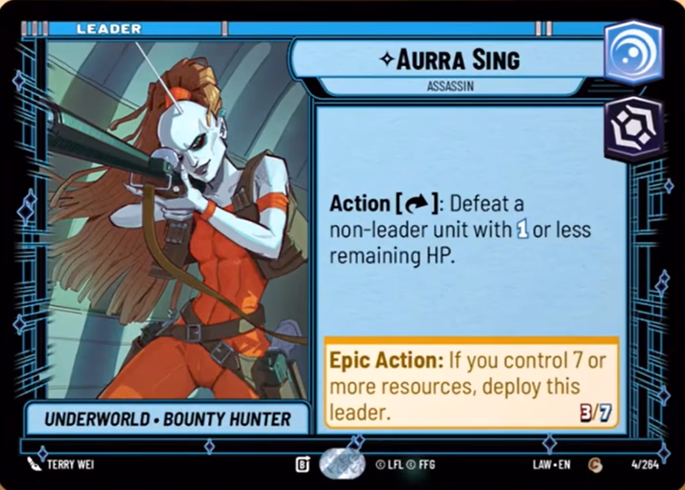 Aurra Sing - Assassin LAW-004 Star Wars Unlimited card