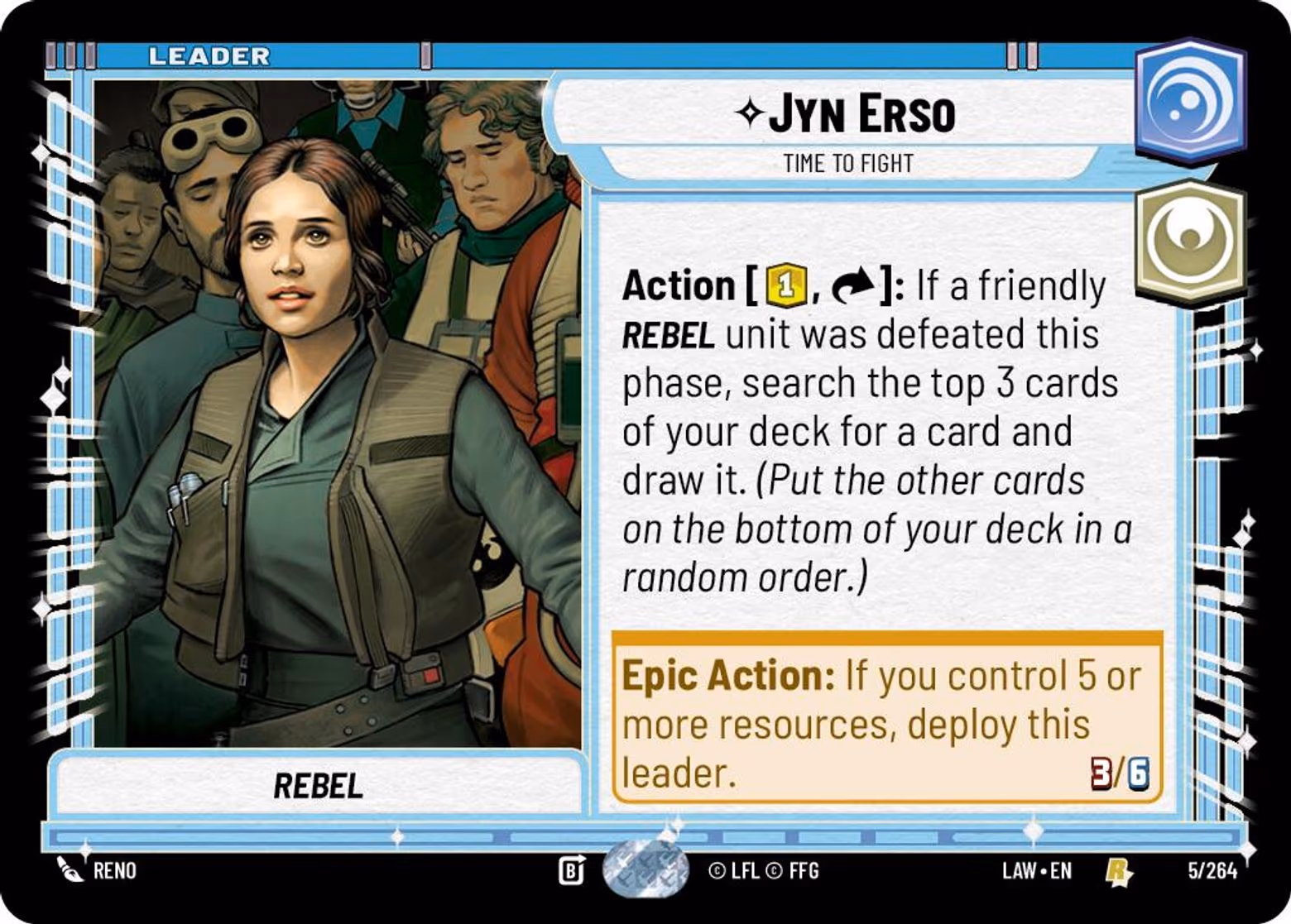 Jyn Erso - Time to Fight LAW-005 Star Wars Unlimited card