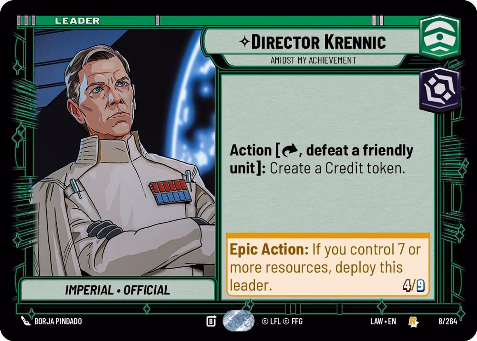 Director Krennic - Amidst My Achievement LAW-008 Star Wars Unlimited card