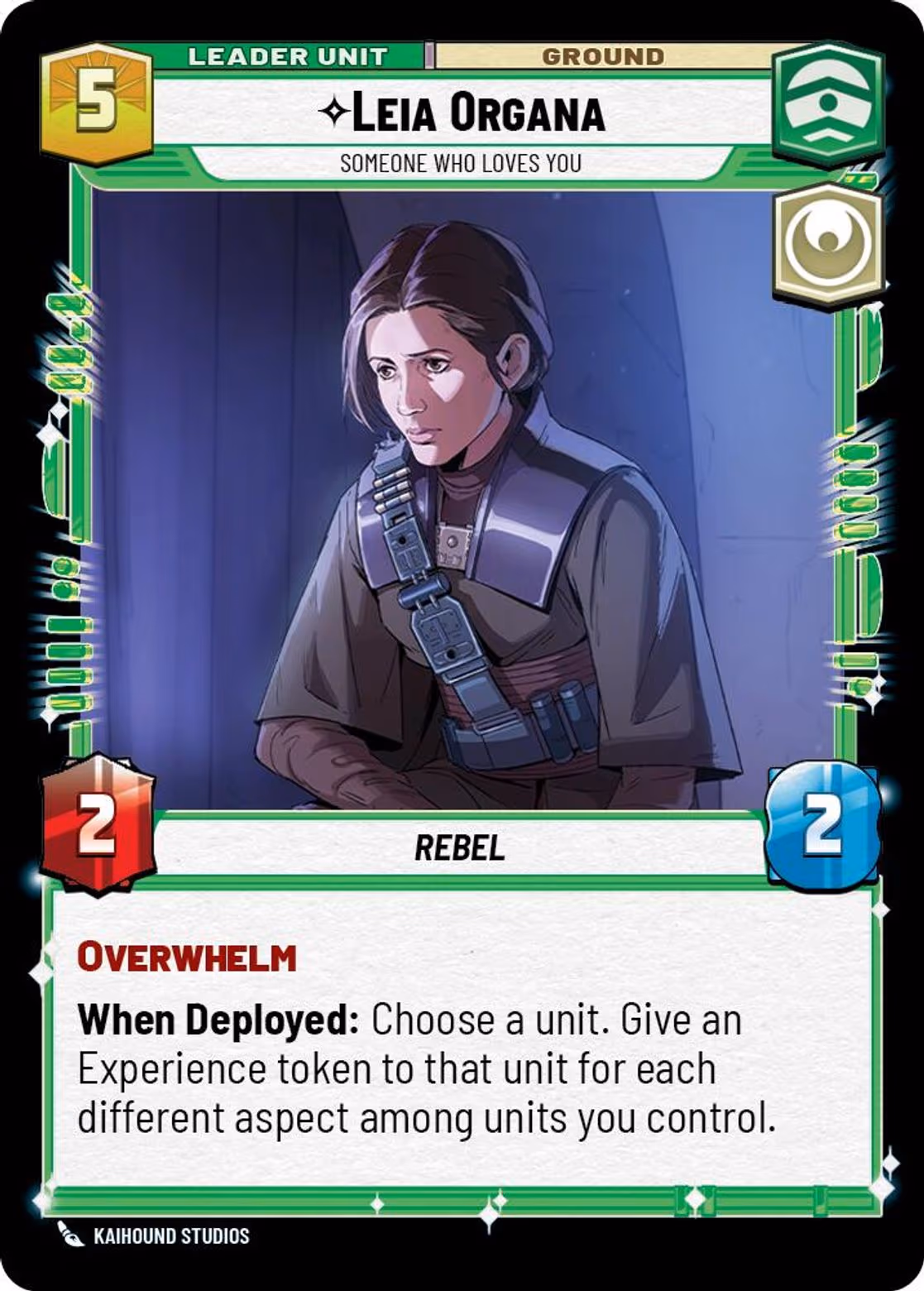 Leia Organa - Someone Who Loves You LAW-010 Star Wars Unlimited card (back face)
