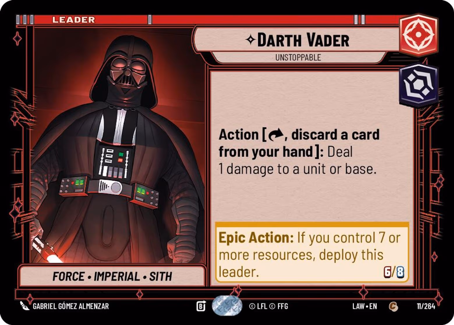 Darth Vader - Unstoppable LAW-011 Star Wars Unlimited card