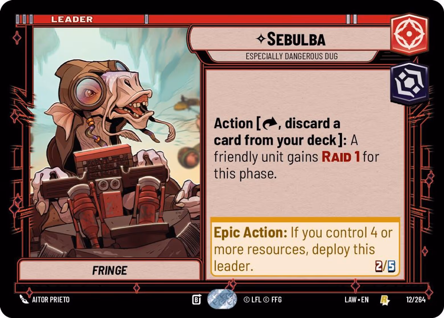 Sebulba - Especially Dangerous Dug LAW-012 Star Wars Unlimited card