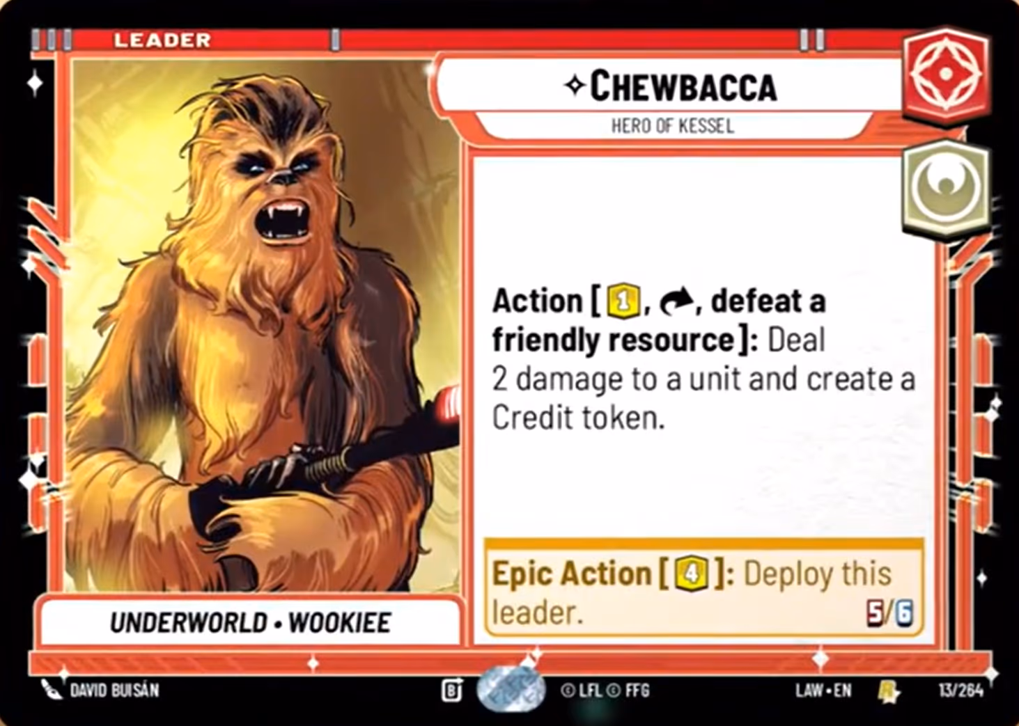 Chewbacca - Hero of Kessel LAW-013 Star Wars Unlimited card