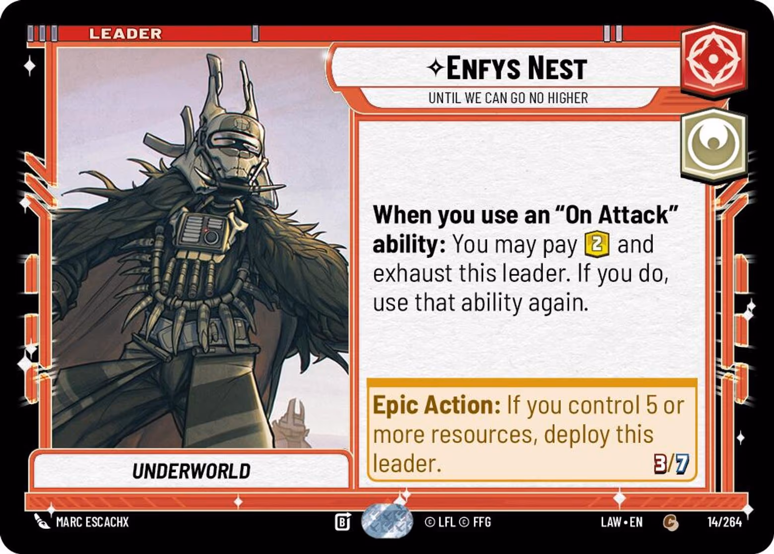 Enfy Nest - Until We Can Go No Higher LAW-014 Star Wars Unlimited card