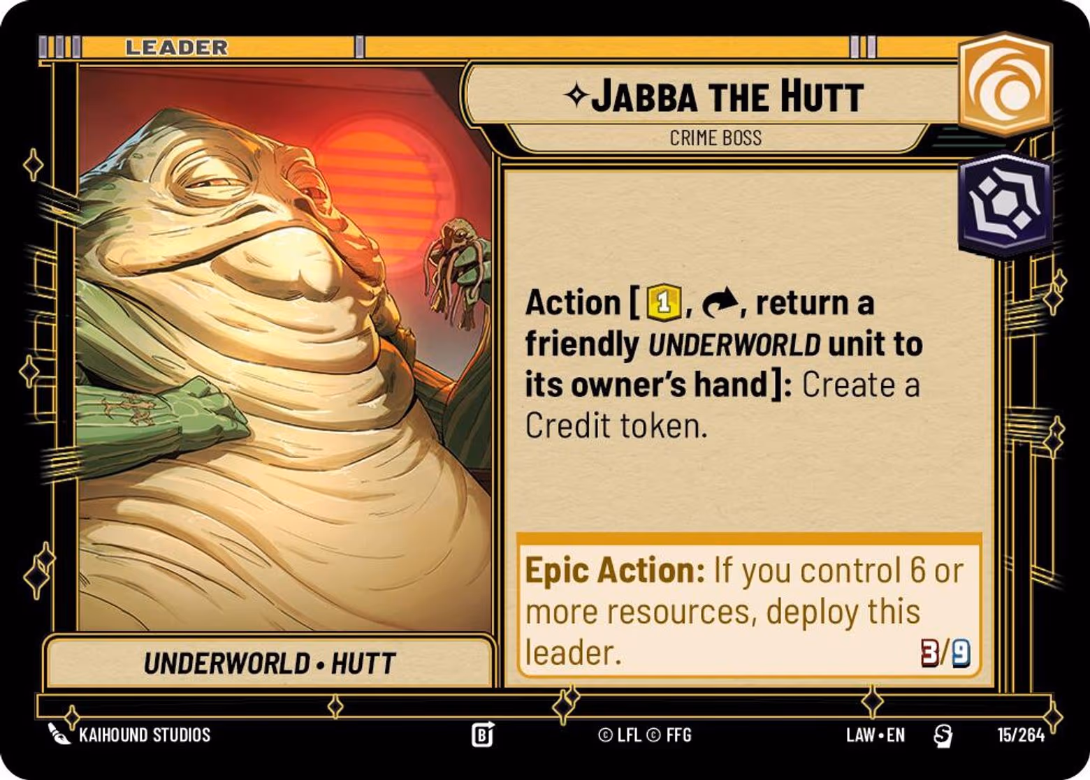 Jabba the Hutt - Crime Boss LAW-015 Star Wars Unlimited card