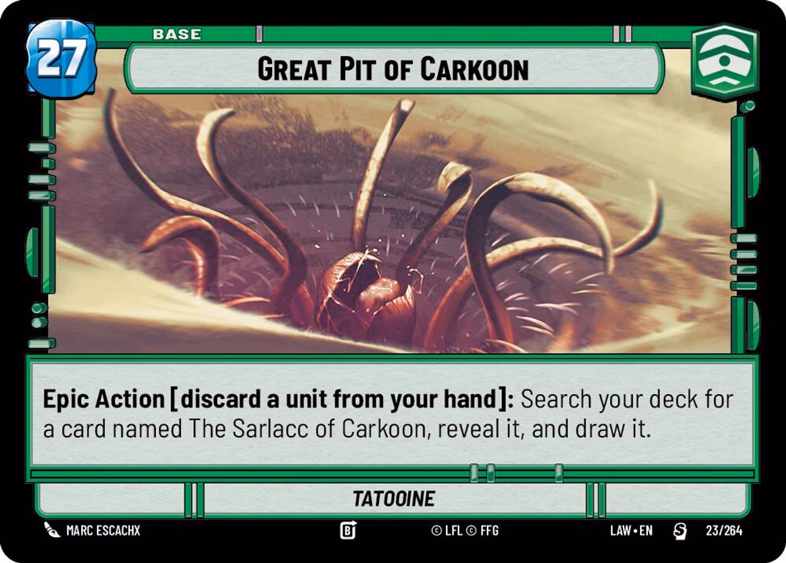 Great Pit of Carkoon - Tatooine LAW-023 Star Wars Unlimited card