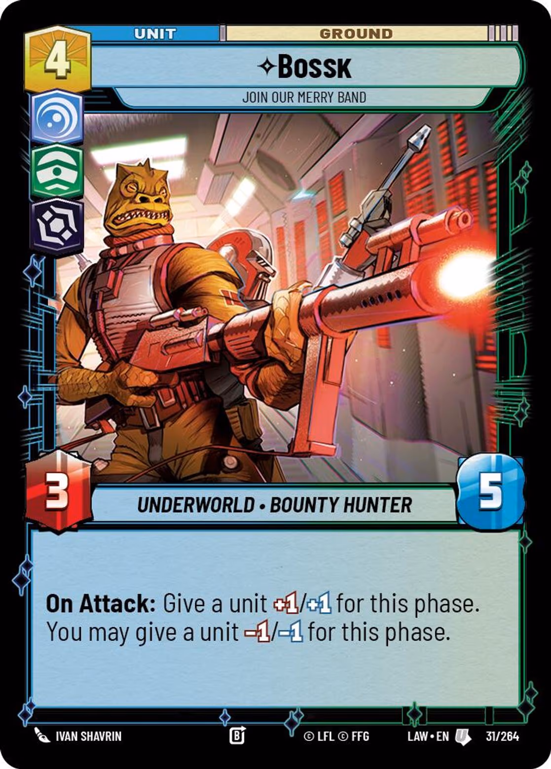 Bossk - Join Our Merry Band LAW-031 Star Wars Unlimited card
