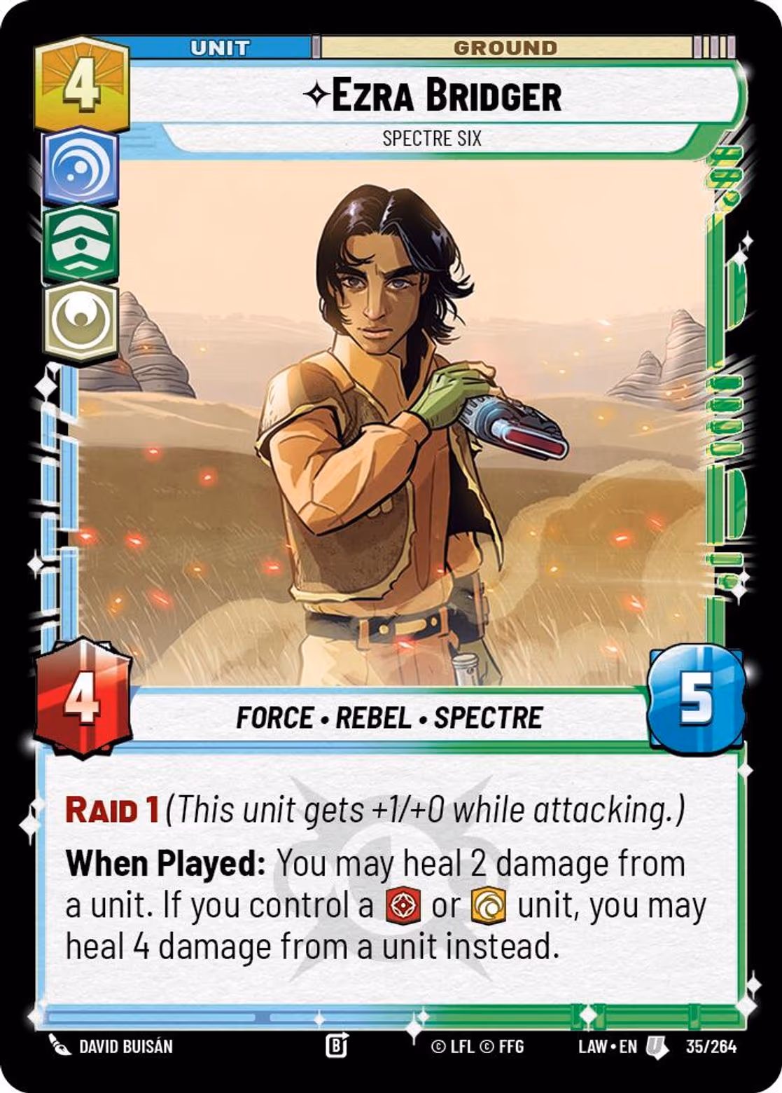 Ezra Bridger - Spectre Six LAW-035 Star Wars Unlimited card