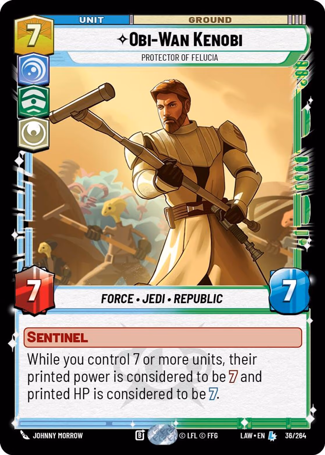 Obi-Wan Kenobi - Protector of Felucia LAW-036 Star Wars Unlimited card