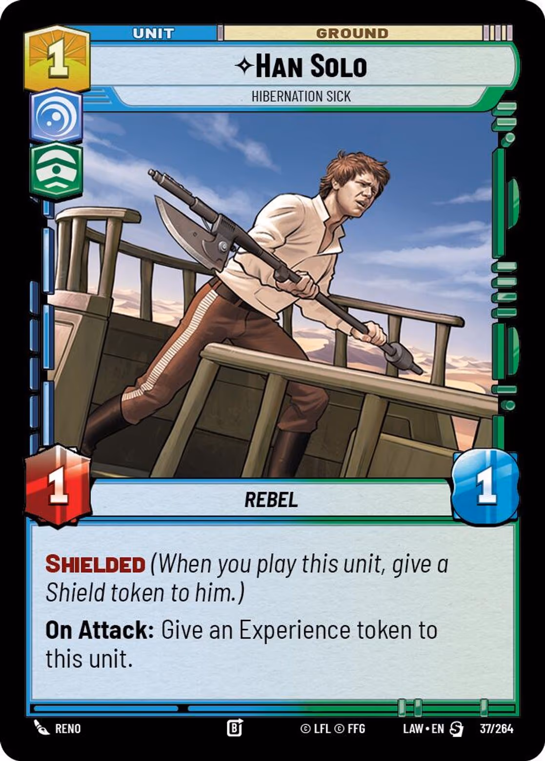 Han Solo - Hibernation Sick LAW-037 Star Wars Unlimited card