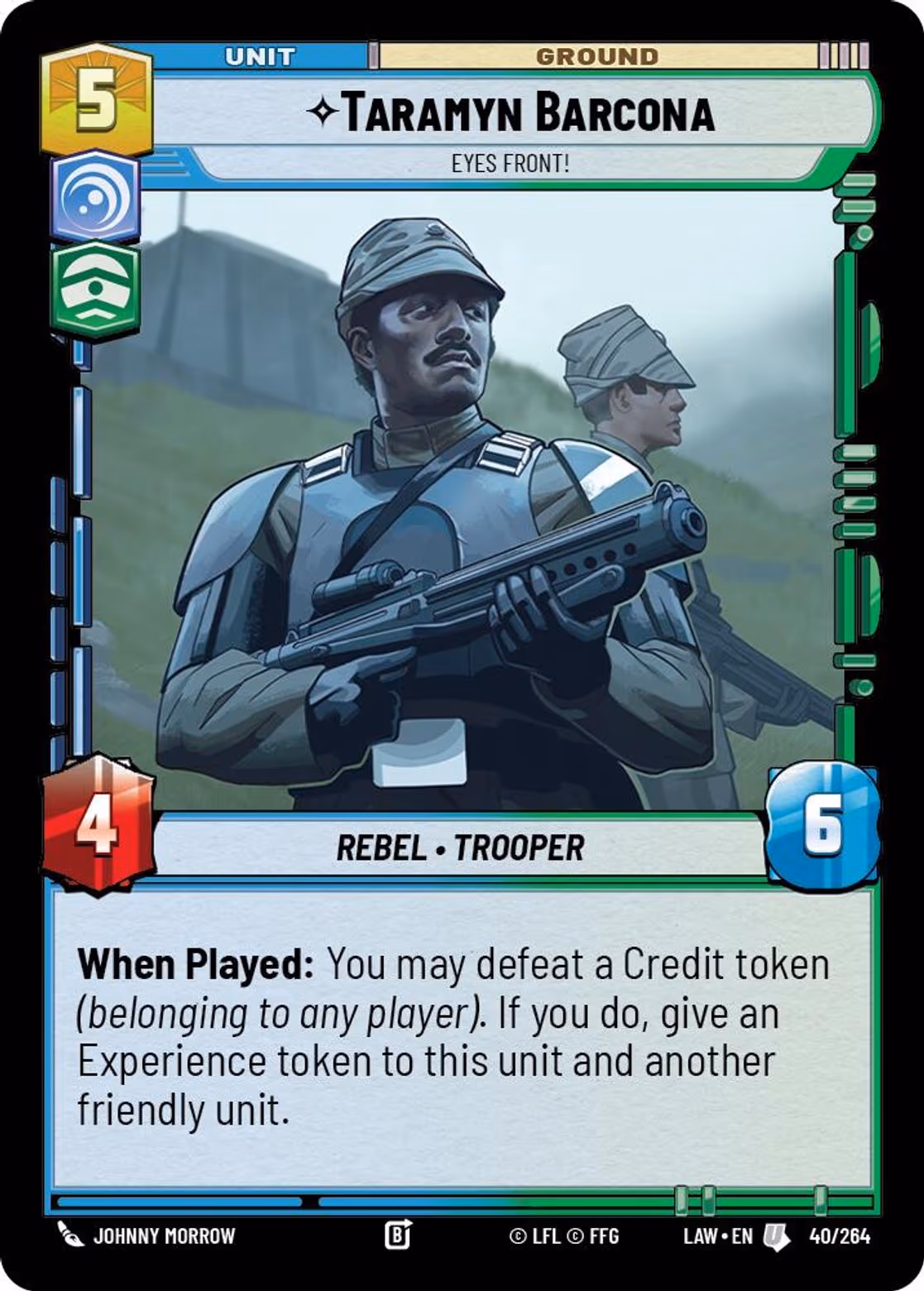 Taramyn Barcona - Eyes Front! LAW-040 Star Wars Unlimited card