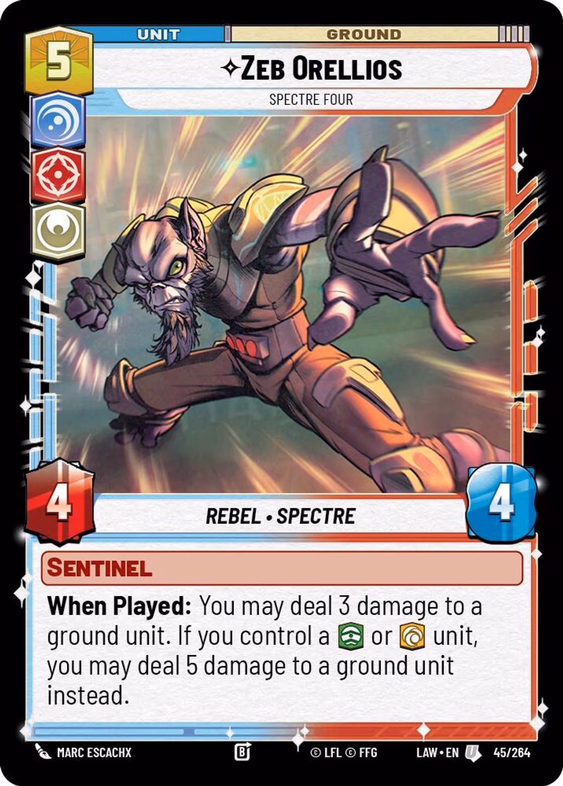 Zeb Orellios - Spectre Four LAW-045 Star Wars Unlimited card