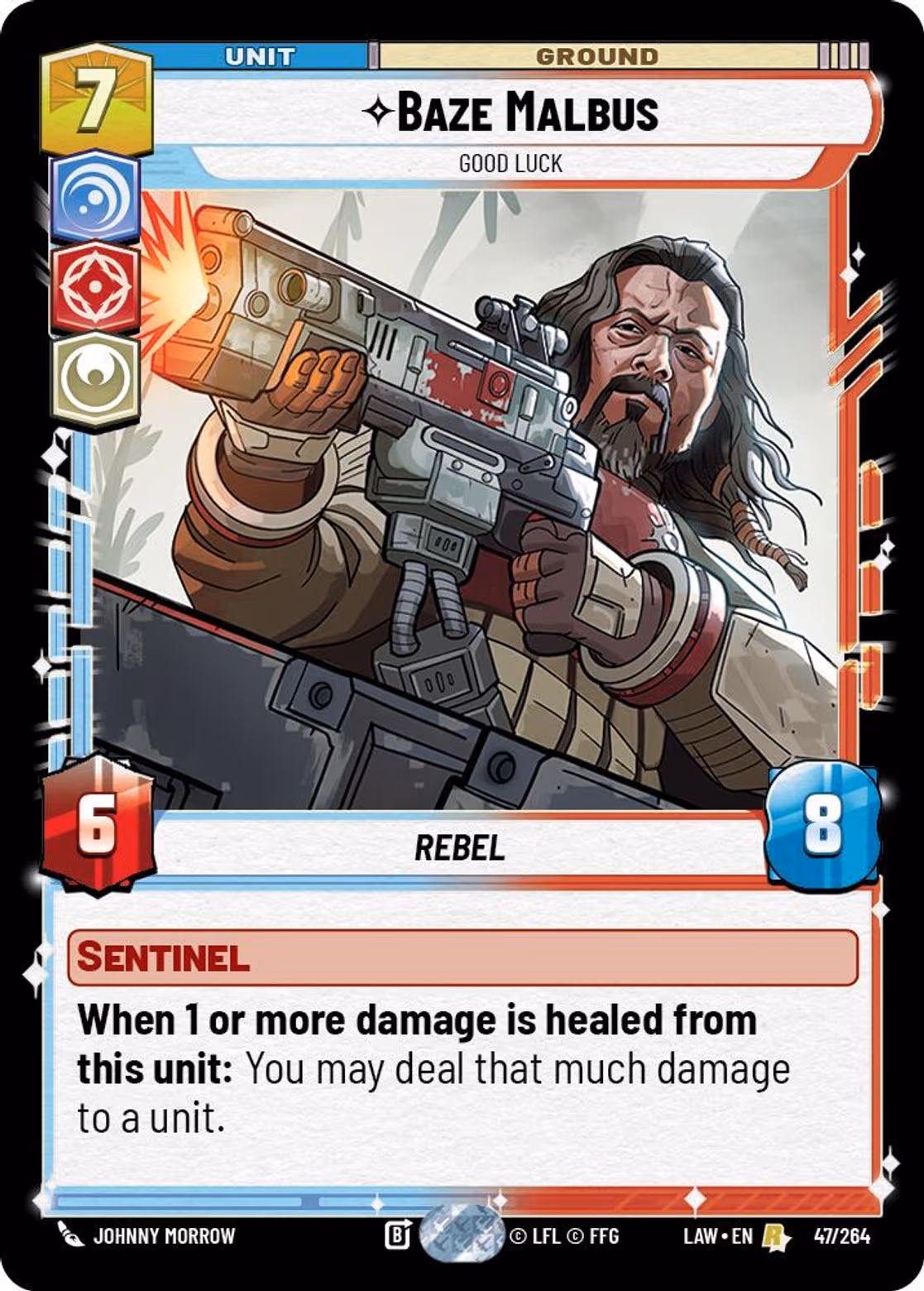 Baze Malbus - Good Luck LAW-047 Star Wars Unlimited card