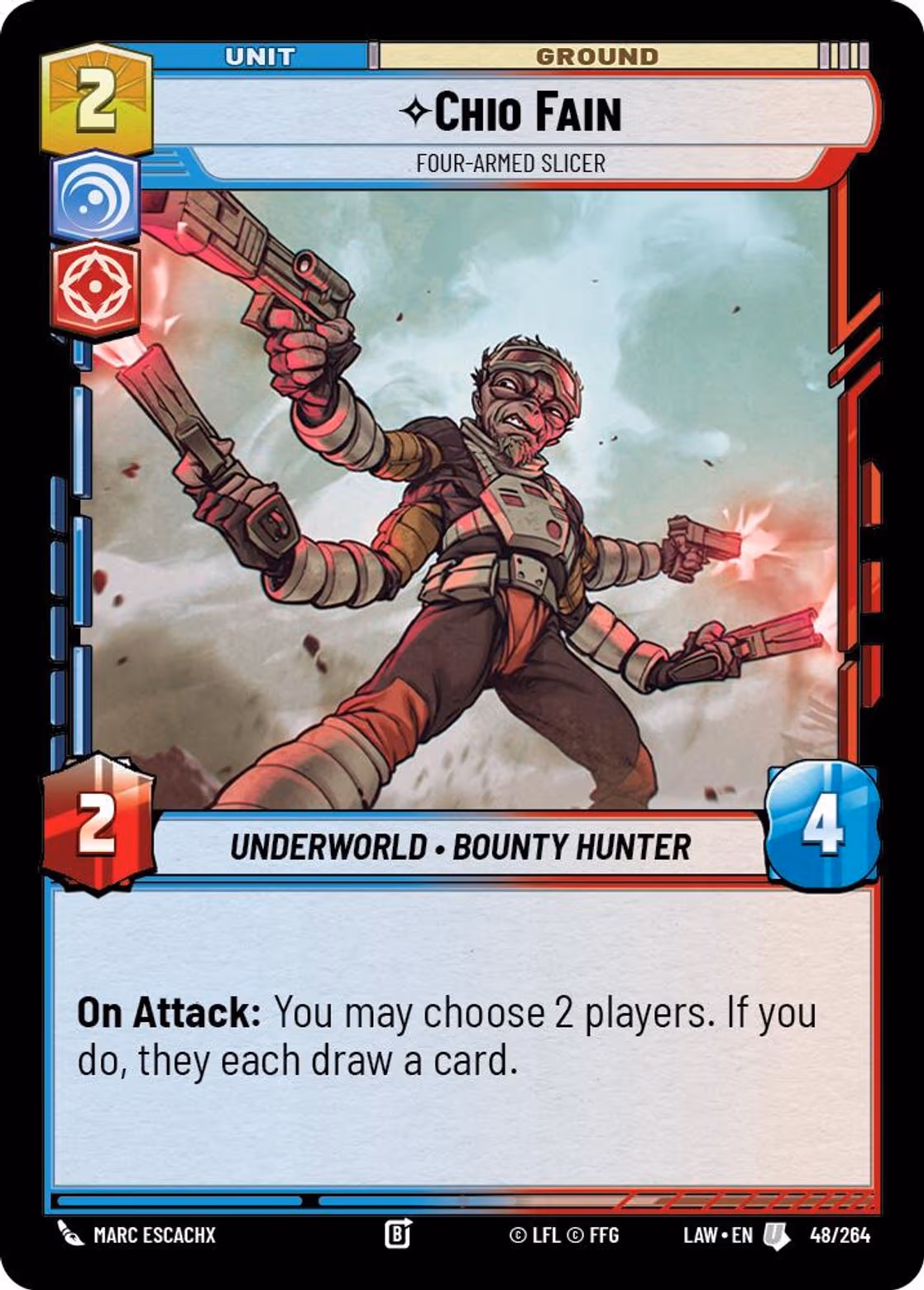 Chio Fain - Four-Armed Slicer LAW-048 Star Wars Unlimited card