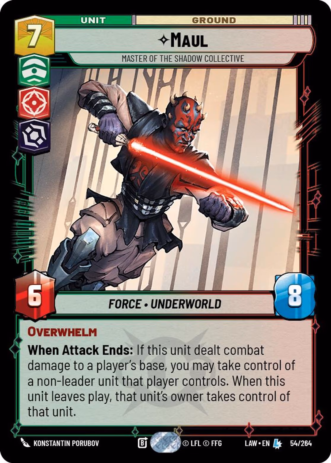 Maul - Master of the Shadow Collective LAW-054 Star Wars Unlimited card
